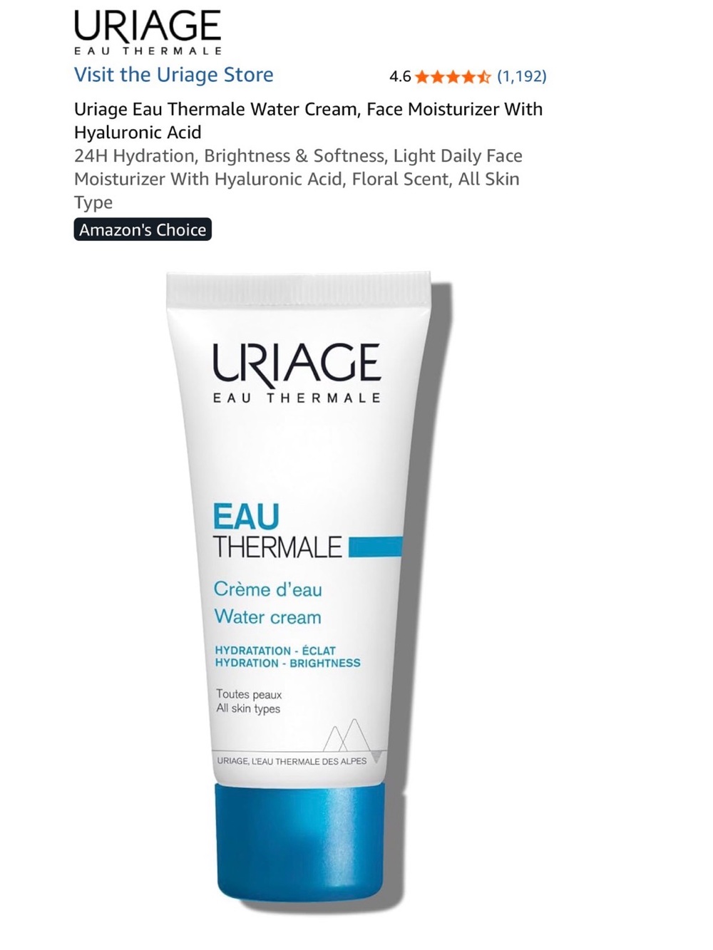 Eau Thermale Water Cream Moisturizer - Blue